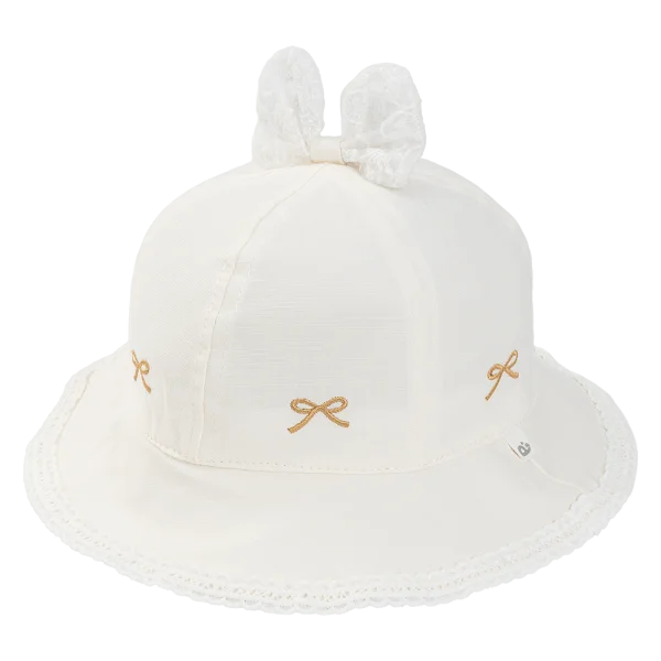 Nón bé gái lớn 3-6Y vành tròn Animo A2510_MN013 (50cm, Kem)