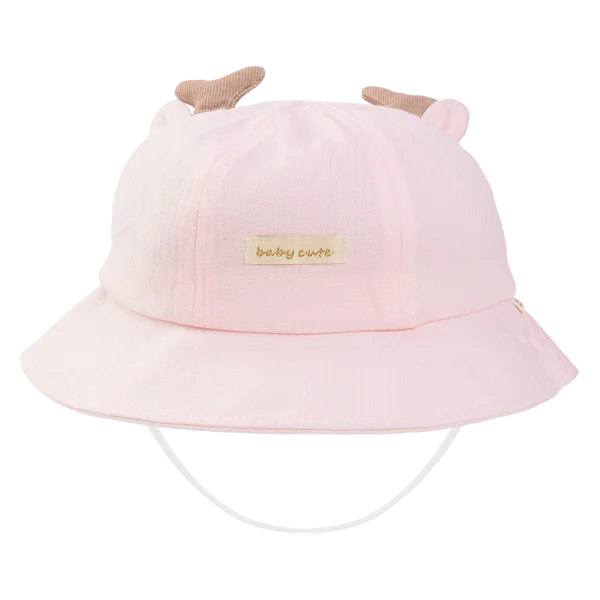 Nón bé gái lớn 3-6Y vành tròn Animo A2510_MN012 (50cm, Hồng nhạt)