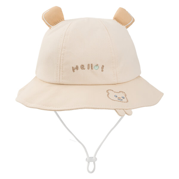 Nón bé gái lớn 3-6Y vành tròn Animo A2510_MN011 (52cm, Kem)
