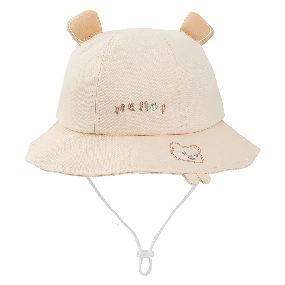 Nón bé gái lớn 3-6Y vành tròn Animo A2510_MN011 (52cm, Kem)