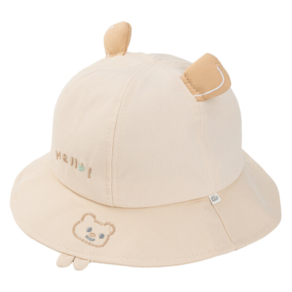 Nón bé gái lớn 3-6Y vành tròn Animo A2510_MN011 (52cm, Kem)