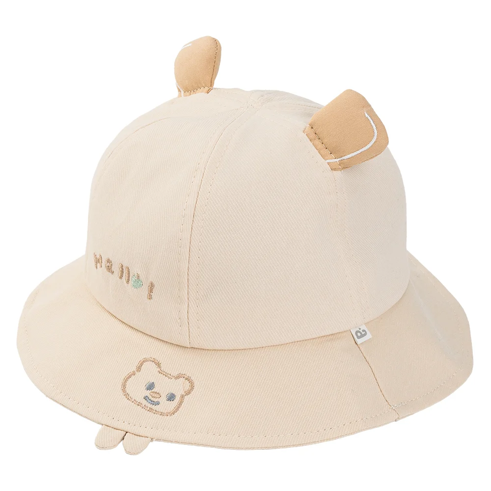 Nón bé gái lớn 3-6Y vành tròn Animo A2510_MN011 (52cm, Kem)