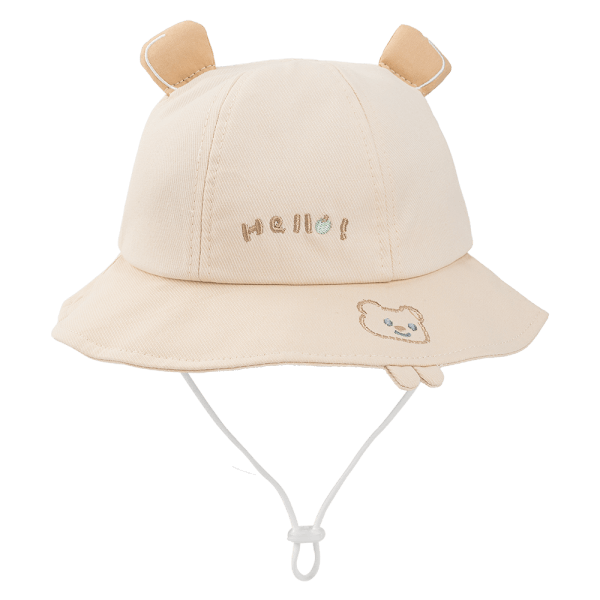 Nón bé gái lớn 3-6Y vành tròn Animo A2510_MN011 (52cm, Kem)