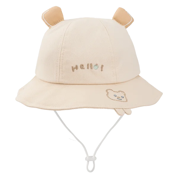 Nón bé gái lớn 3-6Y vành tròn Animo A2510_MN011 (52cm, Kem)