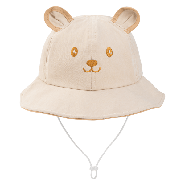 Nón bé gái lớn 3-6Y vành tròn Animo A2510_MN010 (52cm, Kem)