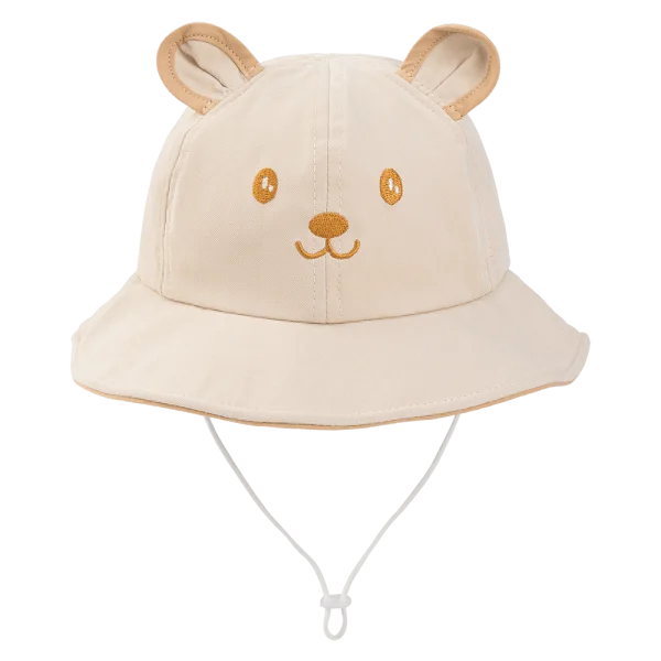 Nón bé gái lớn 3-6Y vành tròn Animo A2510_MN010 (52cm, Kem)