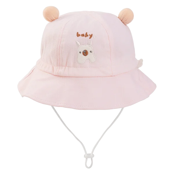 Nón bé gái lớn 3-6Y vành tròn Animo A2510_MN009 (52cm, Hồng)