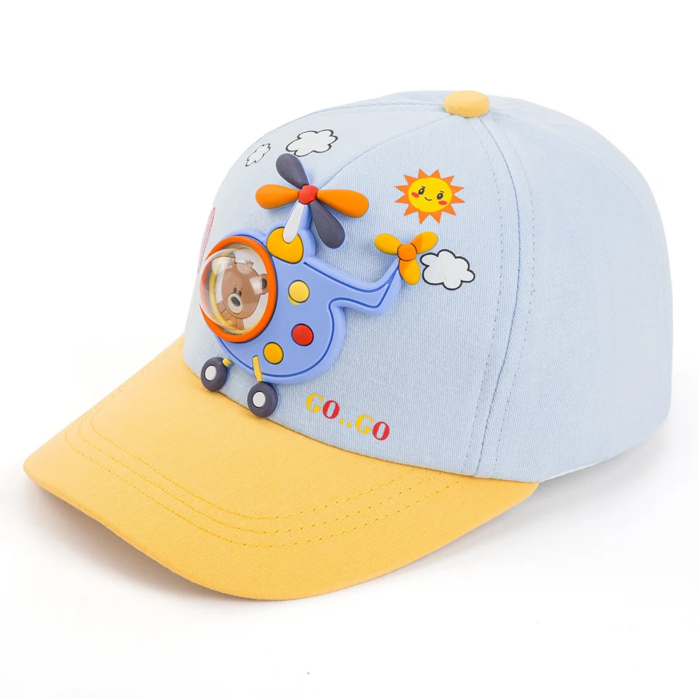 Nón bé trai lớn 3-6Y lưỡi trai Animo A2510_MN021 (52cm, Xanh-Vàng)