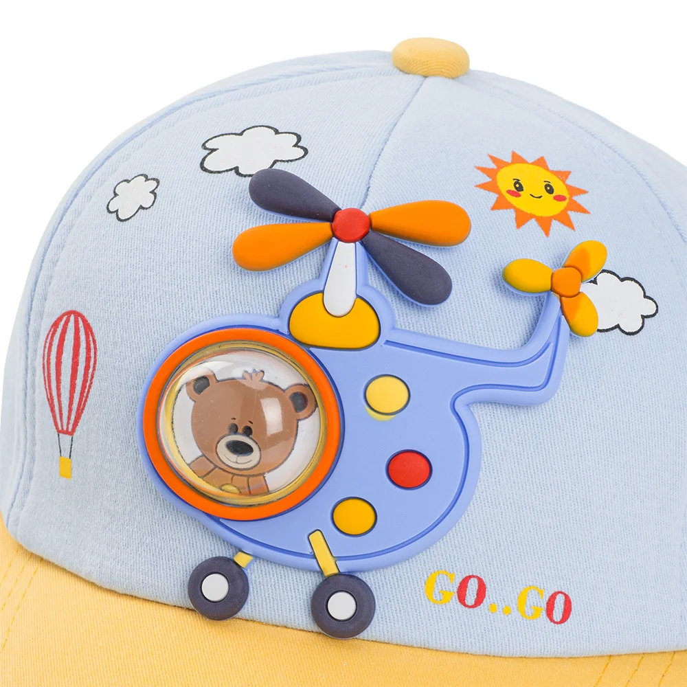 Nón bé trai lớn 3-6Y lưỡi trai Animo A2510_MN021 (52cm, Xanh-Vàng)