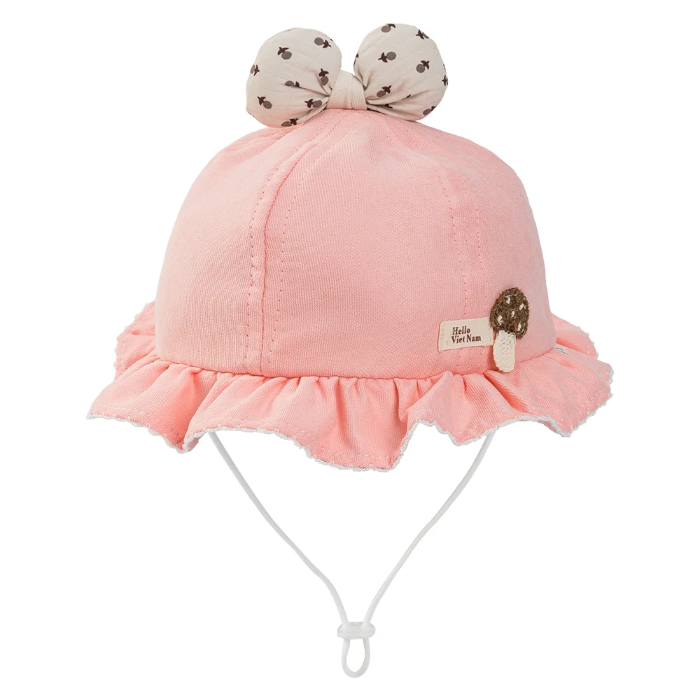 Nón vành tròn bé gái 1-3Y Animo A2510_MN006 (46cm, Hồng)