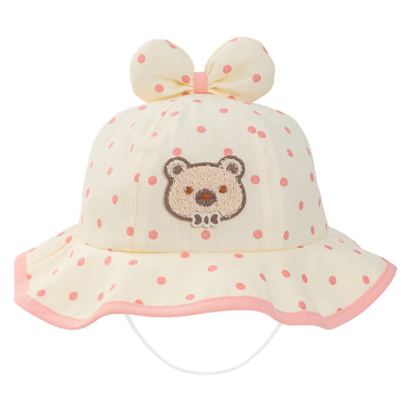 Nón vành tròn bé gái 1-3Y Animo A2510_MN004 (50cm, Kem-Hồng)