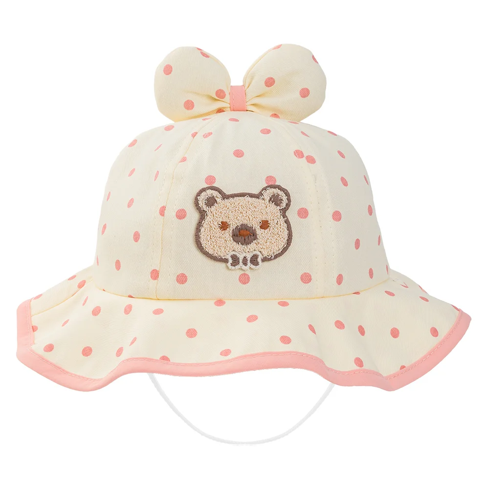 Nón vành tròn bé gái 1-3Y Animo A2510_MN004 (50cm, Kem-Hồng)