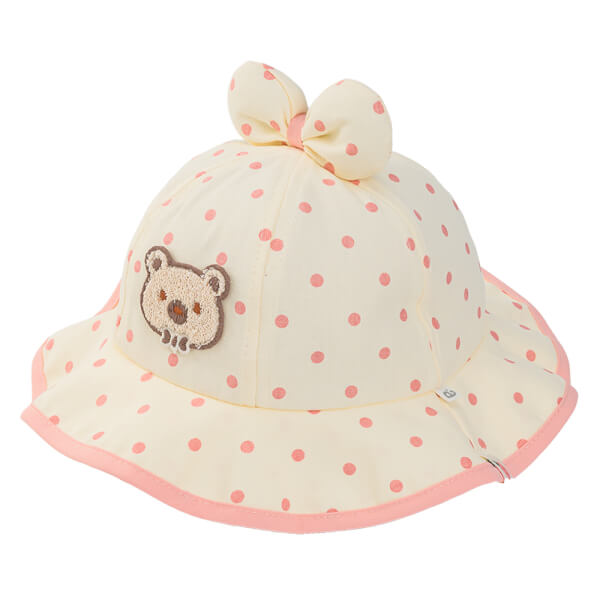 Nón vành tròn bé gái 1-3Y Animo A2510_MN004 (50cm, Kem-Hồng)