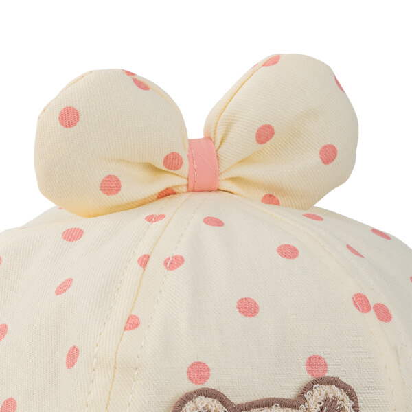 Nón vành tròn bé gái 1-3Y Animo A2510_MN004 (50cm, Kem-Hồng)