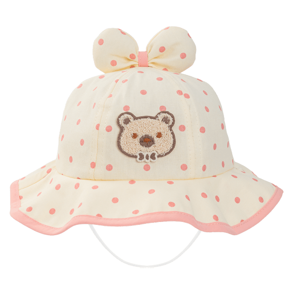 Nón vành tròn bé gái 1-3Y Animo A2510_MN004 (50cm, Kem-Hồng)