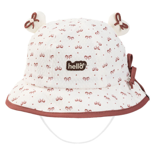 Nón vành tròn bé gái 1-3Y Animo A2510_MN003 (48cm, Kem-Đỏ)