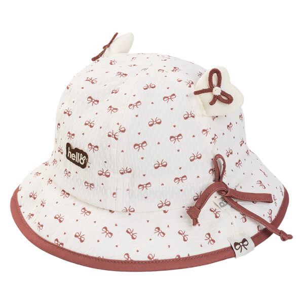 Nón vành tròn bé gái 1-3Y Animo A2510_MN003 (48cm, Kem-Đỏ)