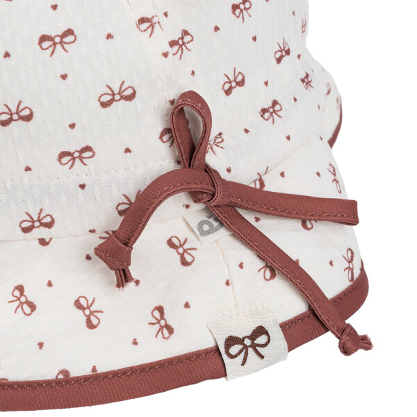 Nón vành tròn bé gái 1-3Y Animo A2510_MN003 (48cm, Kem-Đỏ)