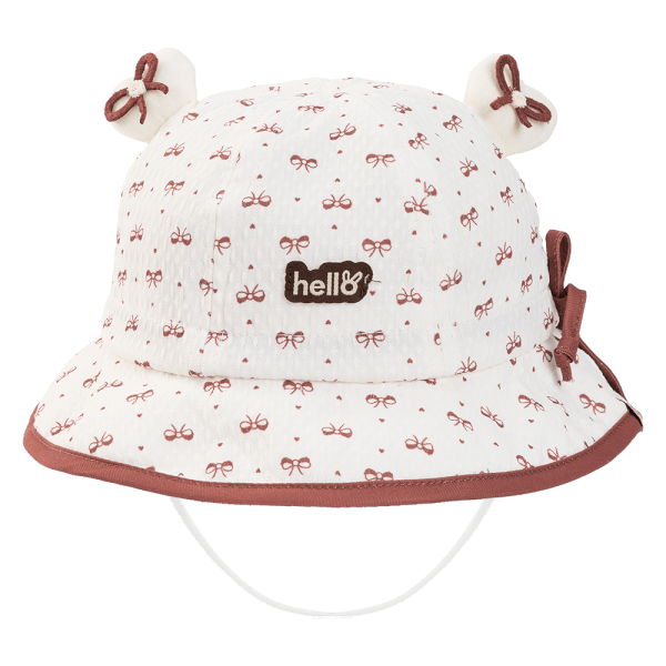 Nón vành tròn bé gái 1-3Y Animo A2510_MN003 (48cm, Kem-Đỏ)