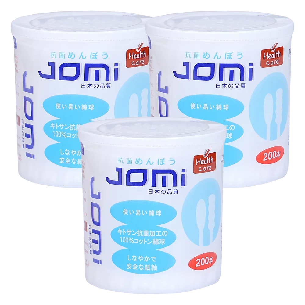 Combo 3 Tăm bông kháng khuẩn Jomi 200 que