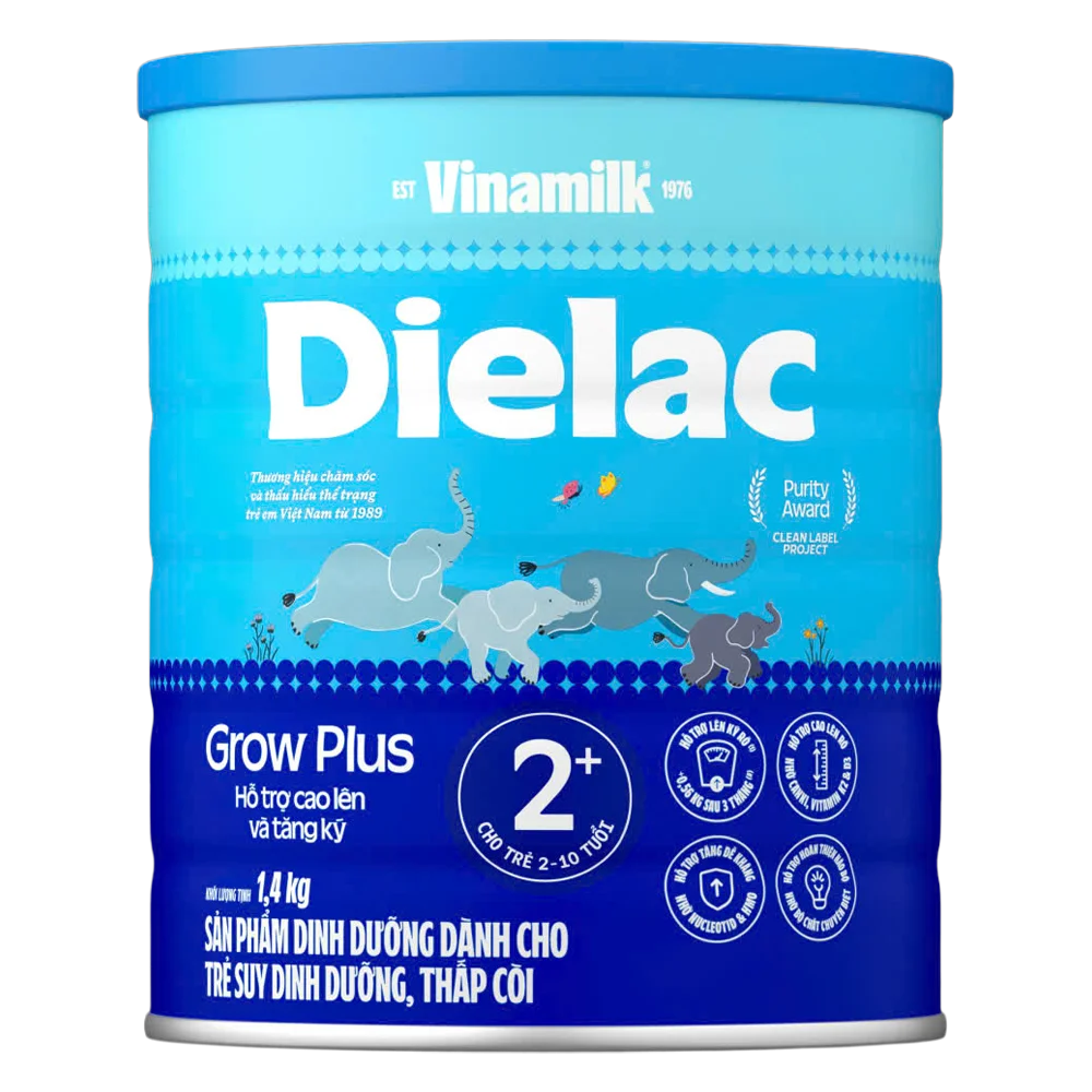Combo 2 Sữa bột Dielac Grow Plus 2+ HT 1400g