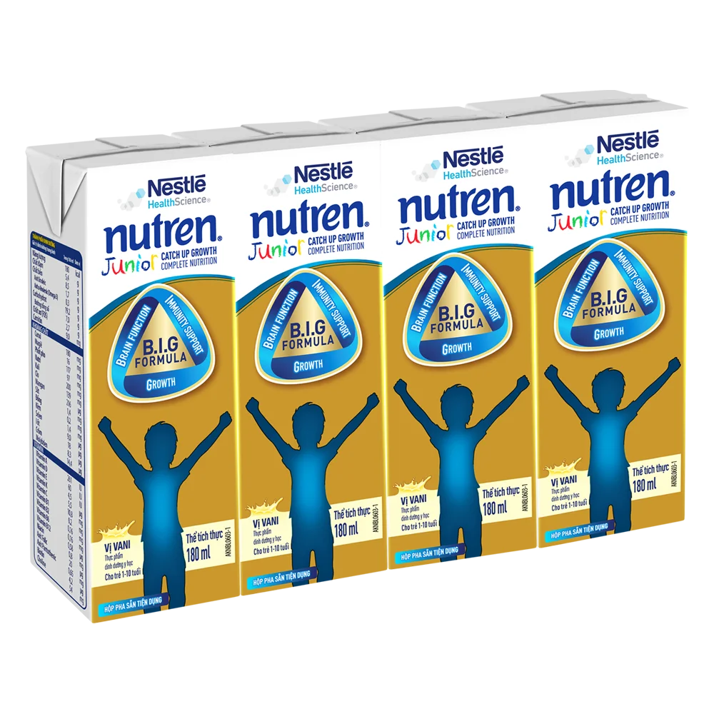 Combo 2 Thực phẩm dinh dưỡng y học Nutren Junior 180ml (1 -10 tuổi) (Lốc 4 hộp)