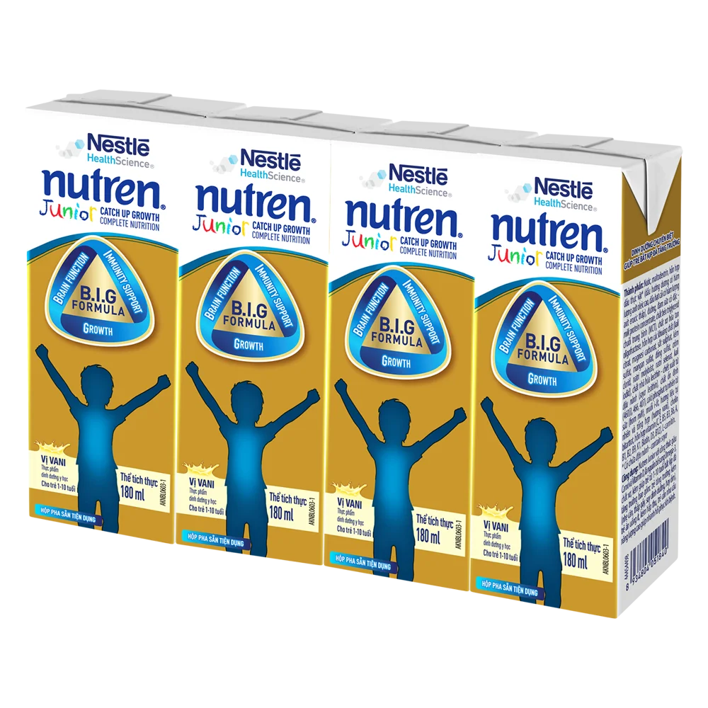 Combo 2 Thực phẩm dinh dưỡng y học Nutren Junior 180ml (1 -10 tuổi) (Lốc 4 hộp)