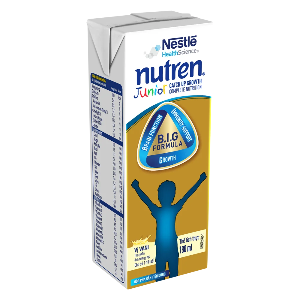 Combo 2 Thực phẩm dinh dưỡng y học Nutren Junior 180ml (1 -10 tuổi) (Lốc 4 hộp)