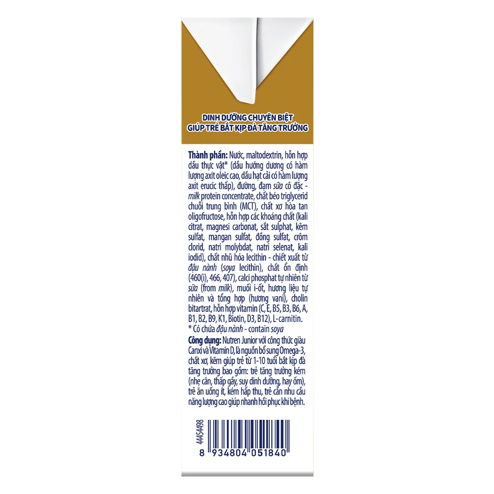 Combo 2 Thực phẩm dinh dưỡng y học Nutren Junior 180ml (1 -10 tuổi) (Lốc 4 hộp)