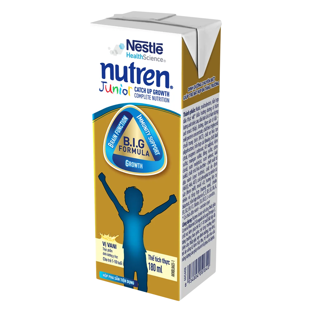 Combo 2 Thực phẩm dinh dưỡng y học Nutren Junior 180ml (1 -10 tuổi) (Lốc 4 hộp)