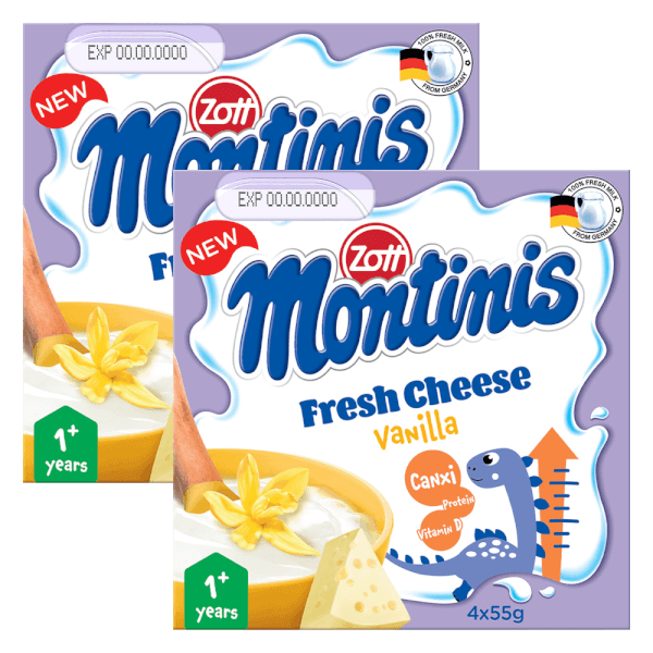 Combo 2 Phô mai tươi Montinis vị Vani 220gr (4*55gr)