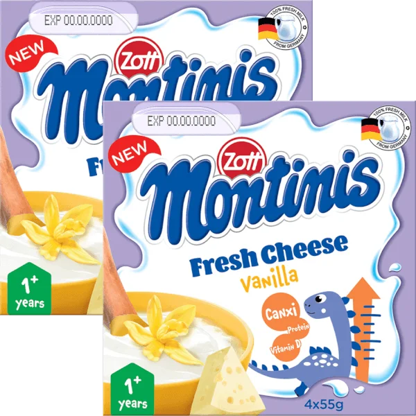 Combo 2 Phô mai tươi Montinis vị Vani 220gr (4*55gr)