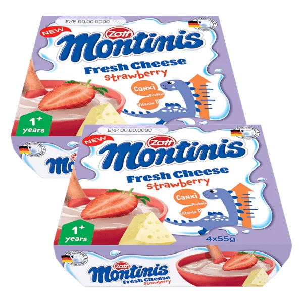 Combo 2 Phô mai tươi Montinis vị Dâu 220gr (4*55gr)