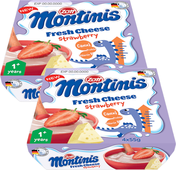Combo 2 Phô mai tươi Montinis vị Dâu 220gr (4*55gr)