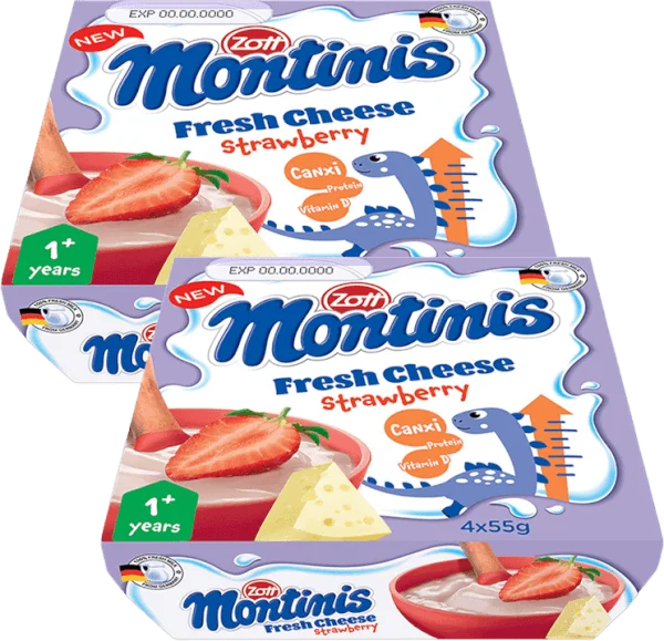 Combo 2 Phô mai tươi Montinis vị Dâu 220gr (4*55gr)