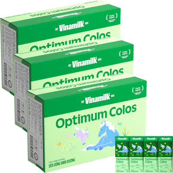 3 Thùng Sữa uống dinh dưỡng Optimum Colos 180ml (Lốc 4 hộp) new