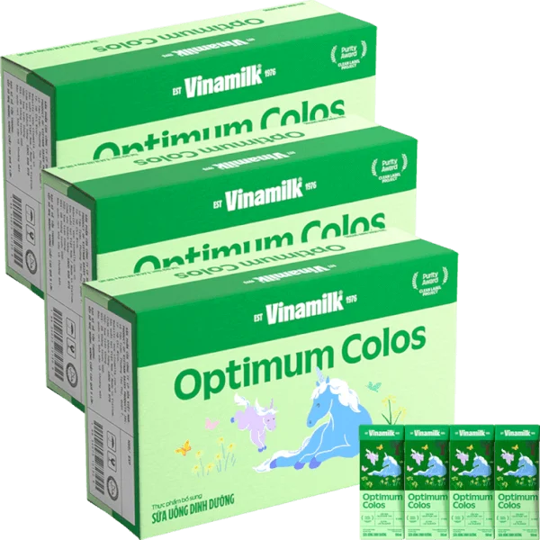3 Thùng Sữa uống dinh dưỡng Optimum Colos 180ml (Lốc 4 hộp) new