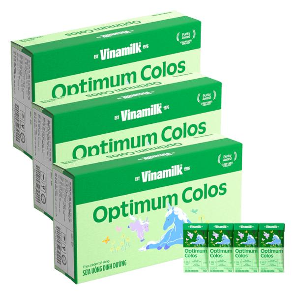 3 Thùng Sữa uống dinh dưỡng Optimum Colos 110ml (Lốc 4 hộp) new