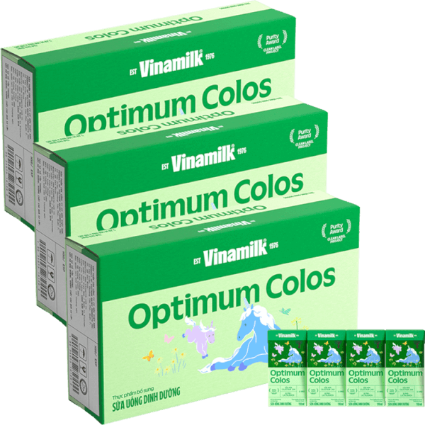 3 Thùng Sữa uống dinh dưỡng Optimum Colos 110ml (Lốc 4 hộp) new