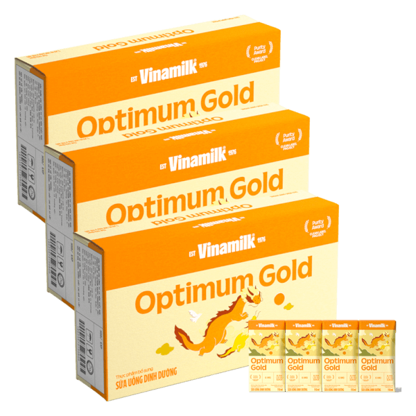 3 Thùng Sữa uống dinh dưỡng Optimum Gold 110ml (Lốc 4 hộp) new