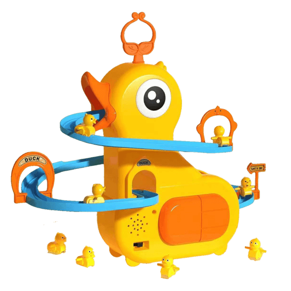 Đồ chơi cầu trượt vịt leo cầu thang tự động theo nhạc đèn JS068656 C507 (Vàng)