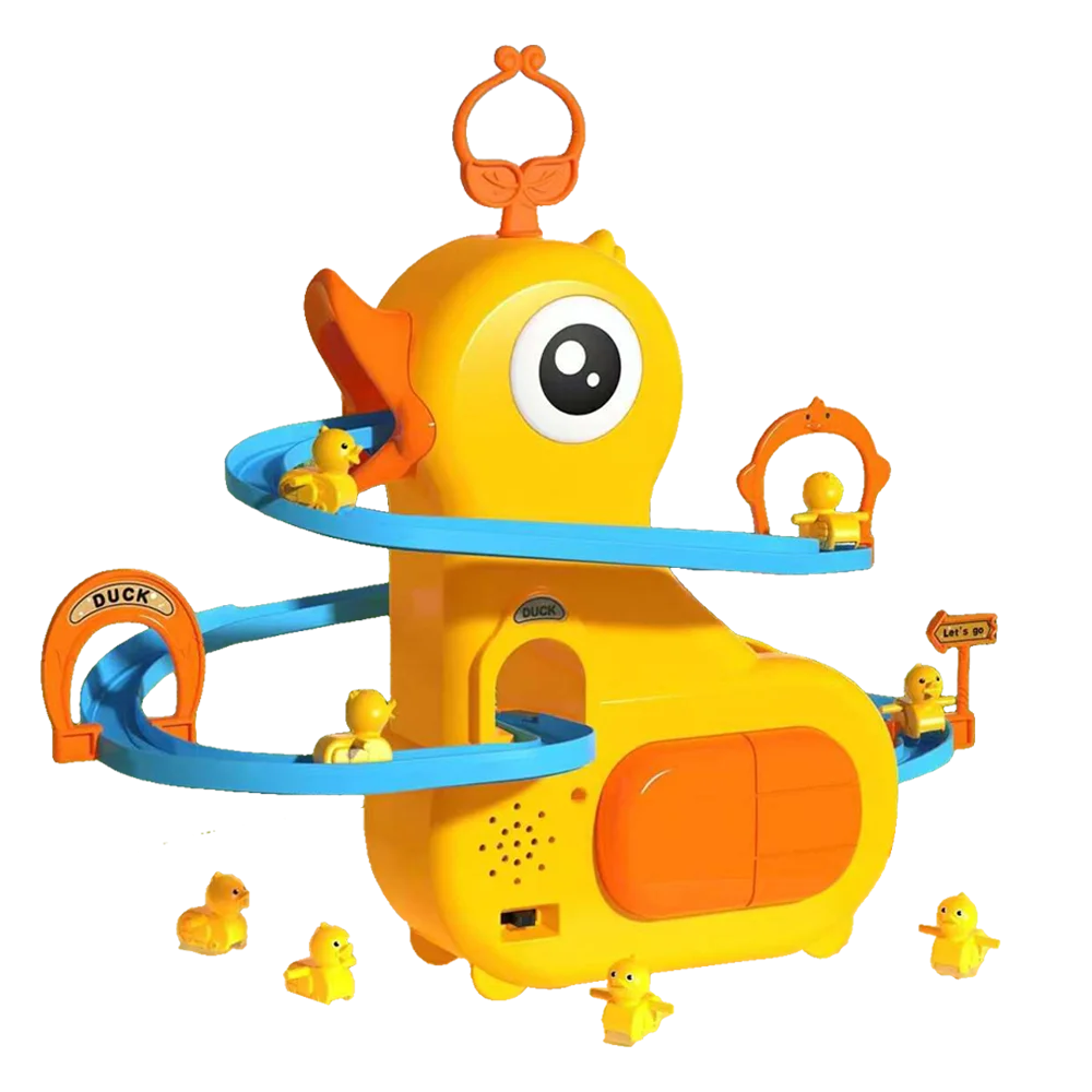 Đồ chơi cầu trượt vịt leo cầu thang tự động theo nhạc đèn JS068656 C507 (Vàng)