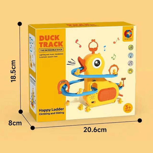 Đồ chơi cầu trượt vịt leo cầu thang tự động theo nhạc đèn JS068656 C507 (Vàng)