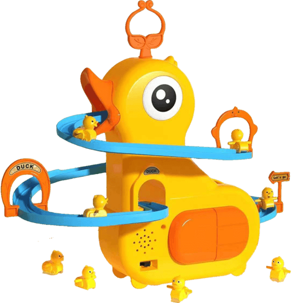 Đồ chơi cầu trượt vịt leo cầu thang tự động theo nhạc đèn JS068656 C507 (Vàng)