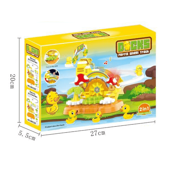 Đồ chơi lắp ráp công viên bánh răng cho vịt leo cầu thang có nhạc đèn JS068643 C507