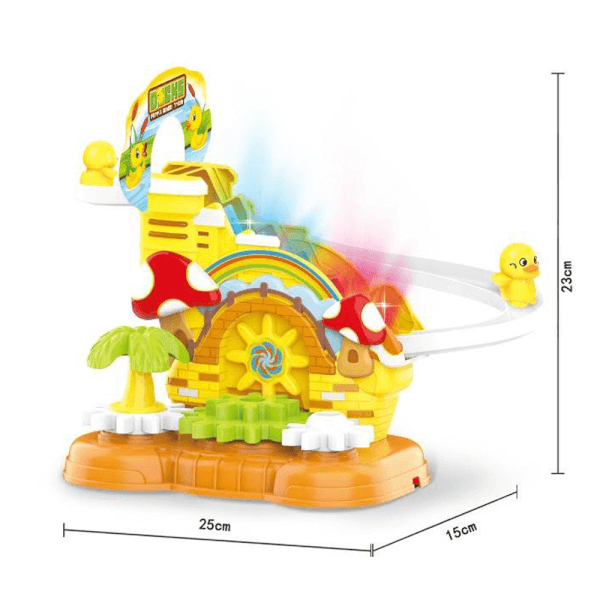 Đồ chơi lắp ráp công viên bánh răng cho vịt leo cầu thang có nhạc đèn JS068643 C507