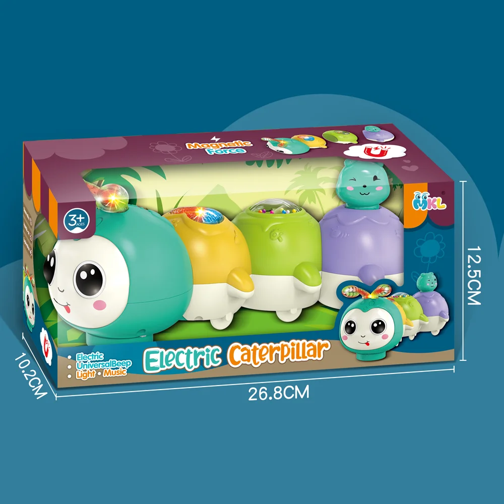 Đồ chơi chú sâu vui nhộn có nam châm biến hình đoàn tàu chạy, có nhạc đèn JS068641 C507