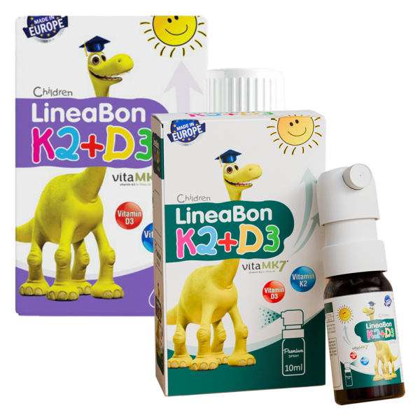 Combo 1 Thực phẩm bảo vệ sức khỏe LineaBon K2   D3 và 1 Thực phẩm bảo vệ sức khỏe LineaBon K2 D3 Spray dạng xịt