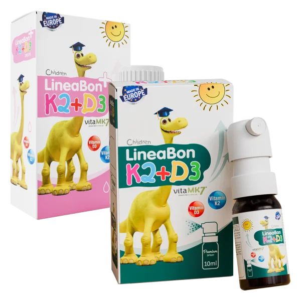 Combo 1 Thực phẩm bảo vệ sức khỏe LineaBon K2 D3 Spray dạng xịt và 1 Thực phẩm bảo vệ sức khỏe Lineabon K2 D3 15ml