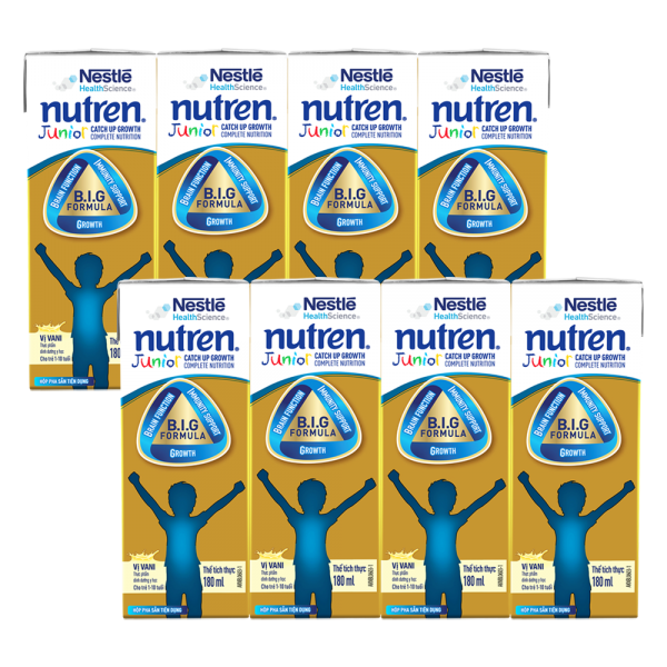 Combo 2 Thực phẩm dinh dưỡng y học Nutren Junior 180ml (1 -10 tuổi) (Lốc 4 hộp)